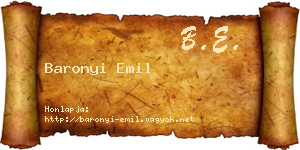 Baronyi Emil névjegykártya